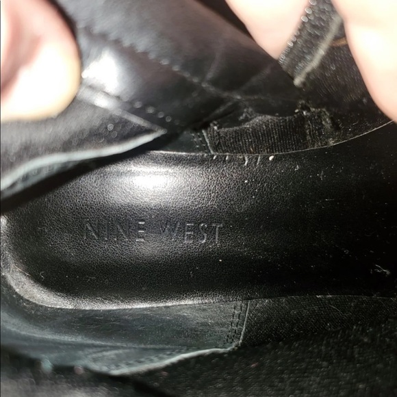 Nine West Leonora Black Leather Knee High Slouchy Boots - Picture 11 of 11